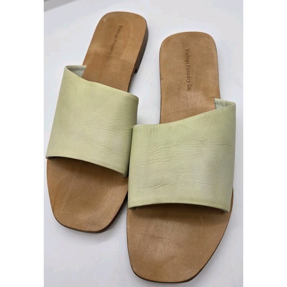 Vintage Foundry Co. Women's Torie Slides Size 9.5 Pastel Lime Green NEW! Beach